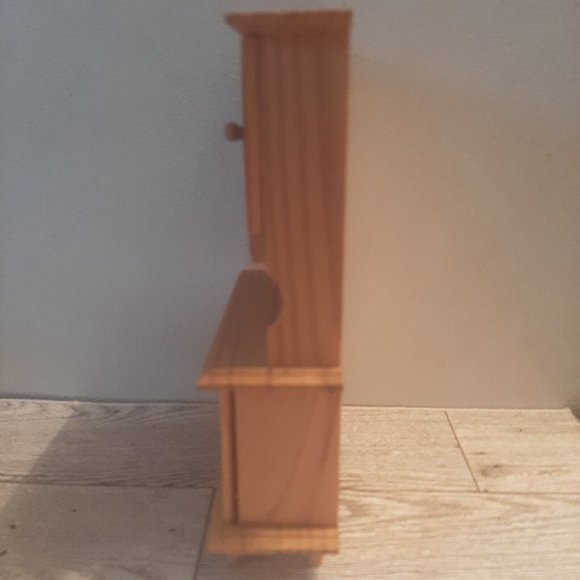 6" Tall Unfinished Wooden Buffet for Dollhouse Dining Room Cabinet Cupboard - Picture 5 of 8